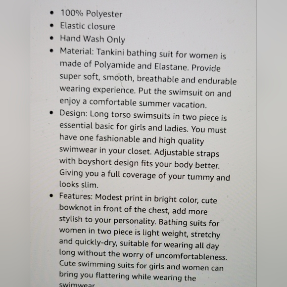 NWOT TANKINI BOYSHORT PERFECT FOR ACTIVE FAMILY VACATIONS. SIZE 16 - Picture 5 of 11